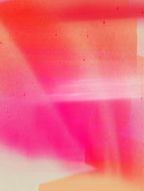Abstrakter Farbverlauf in Neon- und Pastelltönen: Magenta, Orange, Pfirsich von Dina Dankers