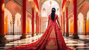 Indiase vrouw met een jurk van Mustafa Kurnaz