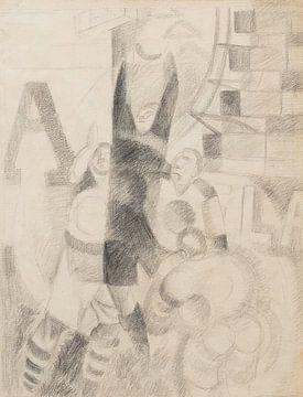 Studie voor 'L'Équipe de Cardiff' (1924) van Robert Delaunay van Peter Balan