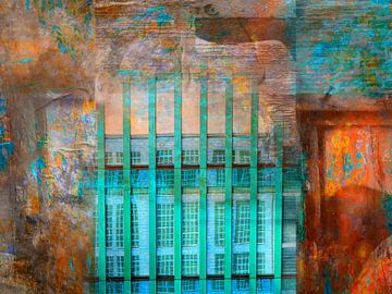 Het turquoise gebouw van Gabi Hampe