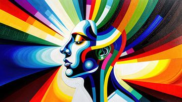 Colourful rush of thoughts by Klaus Tesching - Art-AI