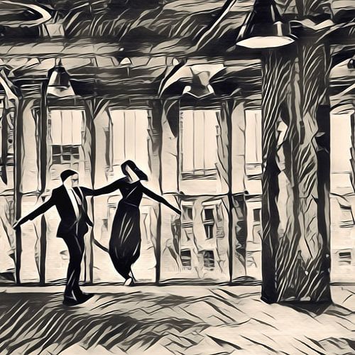 4 van 4 - collage met thema dans in de fabriek