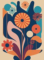 Retro minimalist floral 70's vibe