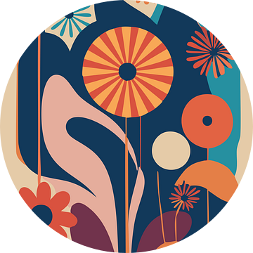Retro minimalistische bloemen 70's vibe van Gypsy Galleria