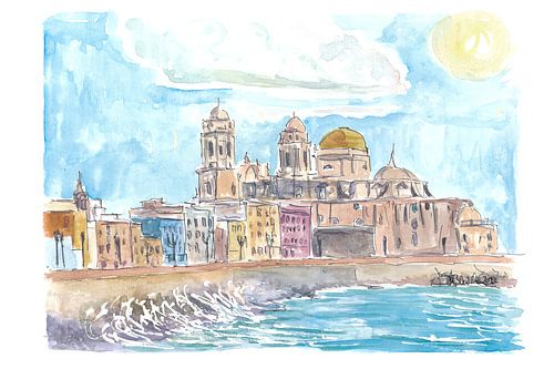 Historische Stadtansichten in Cadiz Andalusien Spanien