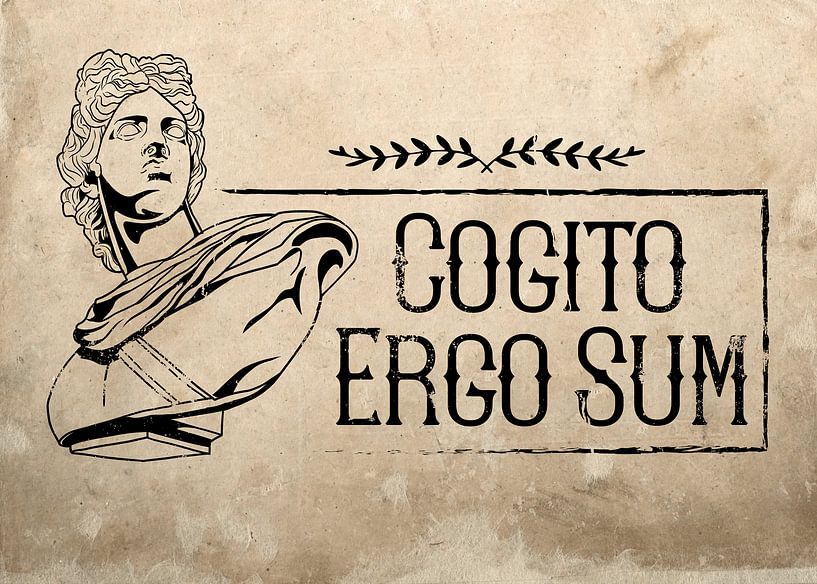 Latijns gezegde Cogito Ergo Sum van Pixelbull Design