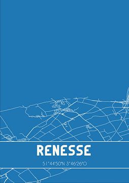 Blauwdruk | Landkaart | Renesse (Zeeland) van Rezona