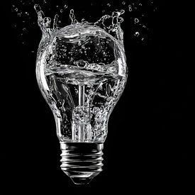 Water in a light bulb: a black-and-white artistic panorama by TheXclusive Art