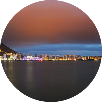 Gibraltar Panorama bij zonsondergang