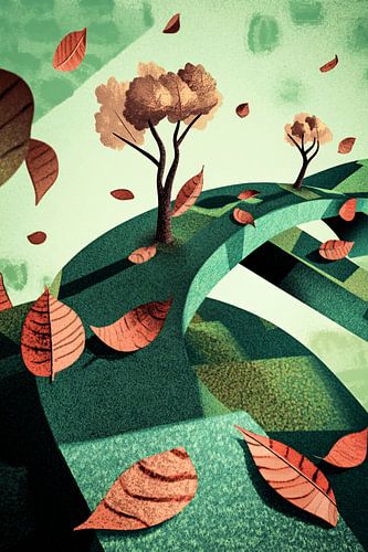 Surrealistische natuur met bomen