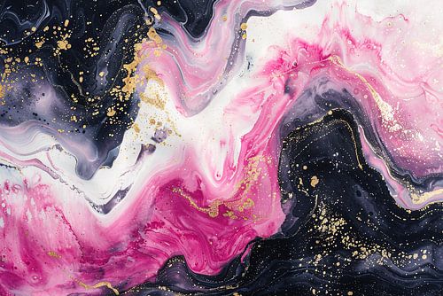 Dynamische Roze en Gouden Marmer Suggestie