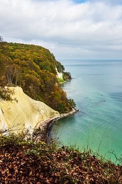 Chalk cliffs on shore of the Baltic Sea