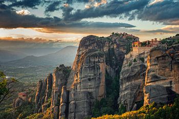View of meteorological cloisters during sunset.