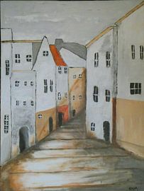 Italian street in town of Garda. by Sacco Van Munster