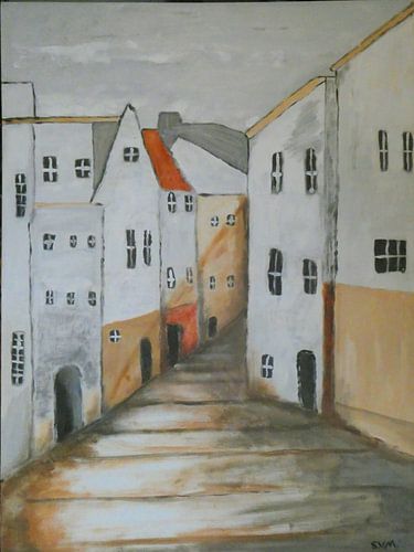 Italienische Straße in der Stadt Garda.