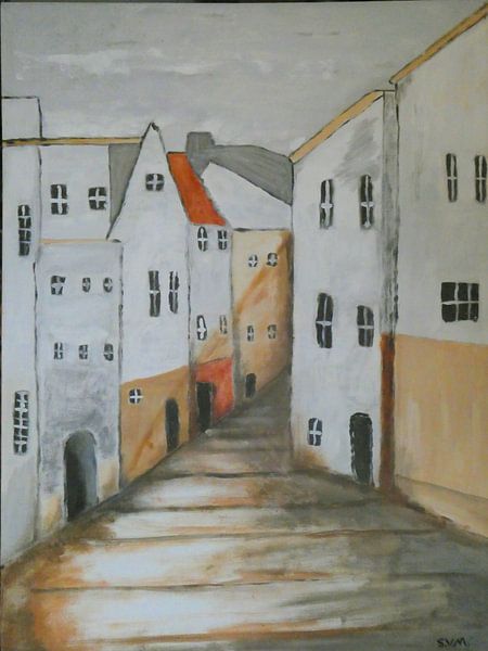 Italian street in town of Garda. by Sacco Van Munster