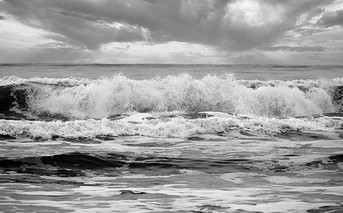 Raue See (Texel) in schwarz-weiß.