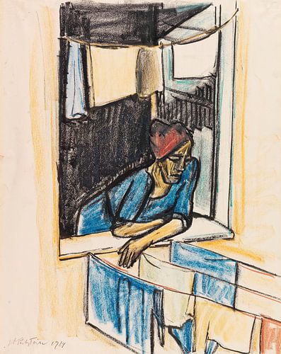 Max Pechstein, Femme à la fenêtre (Monte Rosso), 1924