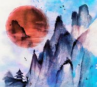 Japanische Berg Abstraktion im Winter