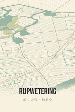 Vintage landkaart van Rijpwetering (Zuid-Holland) van Rezona