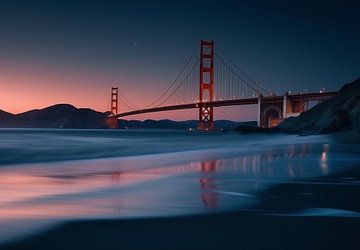 Féerie lumineuse du Golden Gate sur fernlichtsicht