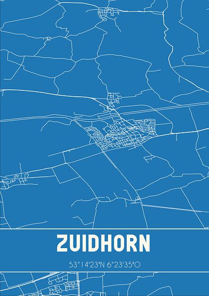 Blueprint | Map | Zuidhorn (Groningen) by Prints of Place