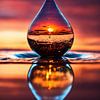 Le coucher de soleil dans une goutte d'eau sur Dreamy Faces