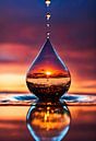 Le coucher de soleil dans une goutte d'eau par Dreamy Faces Aperçu