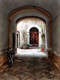 Through The Alley Pienza by Dorothy Berry-Lound