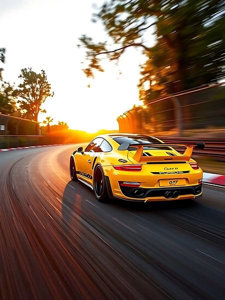 Porsche 911 GT3 RS Gelb Racing Sunset von MIROKKU
