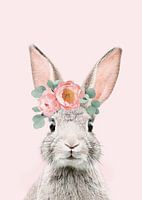 Flower crown bunny pink