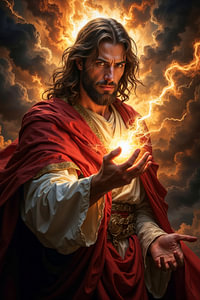 Fantasy Art Wandbild: JESUS CHRISTUS - Jesus zeigt seine heilende Kraft