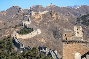 Muraille de Chine dans un paysage de montagne