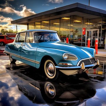 Oldtimer blauw Citroen 04 van Ellen Reografie