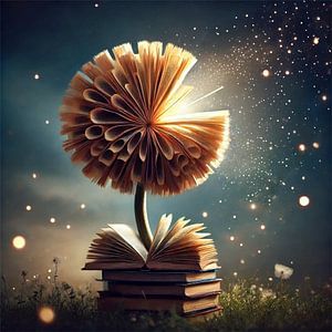 Pusteblume des Wissens – Surrealistische Buchkunst als Hommage an die Fantasie