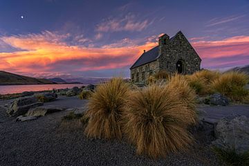 Coucher de soleil @ Church of the Good Shepherd, Nouvelle-Zélande