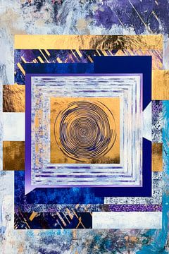 Circle of harmony in gold and blue by Poster Art Shop