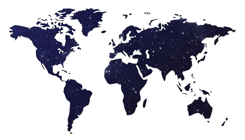 Galaxy World Map Dark by World Maps