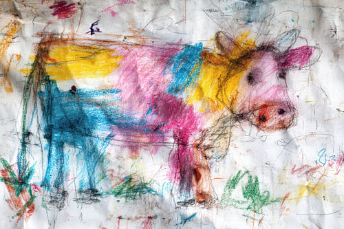 Colourful Cow - Cheerful children's artwork