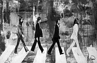 Die Beatles Schwarz & Weiß von Kathleen Artist Fine Art Miniaturansicht