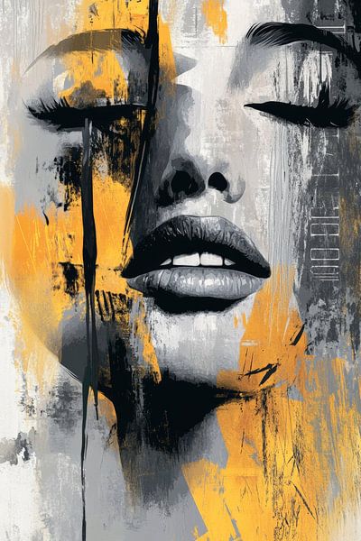 Faszinierendes Porträt mit Farbexplosion von Poster Art Shop