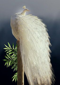 White peacock in the moonlight van Postergirls