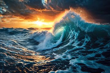 Wave in the evening light by Silvio Schoisswohl