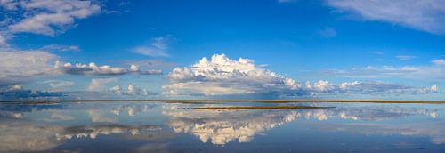 Plage de Texel avec un nuage d'orage approchant au loin.