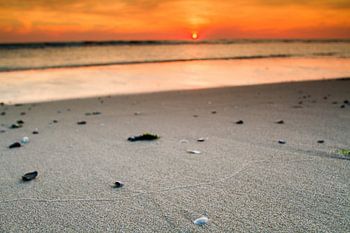 Strand zonsondergang