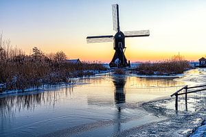 Mühle im Winter von Dik Wagensveld