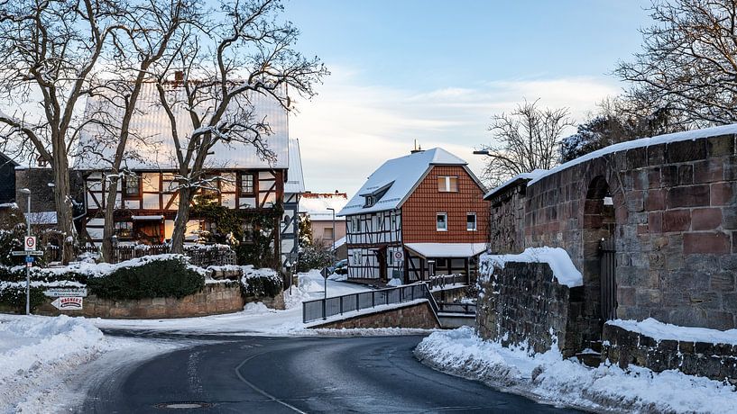 Herleshausen Fachwerkhäuser im Winter von Roland Brack