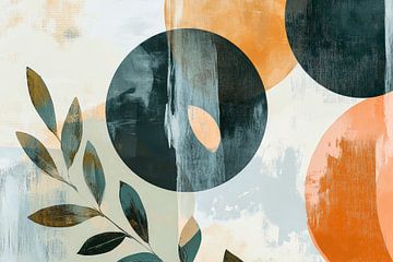 Geometrische vormen en bladmotieven van Poster Art Shop