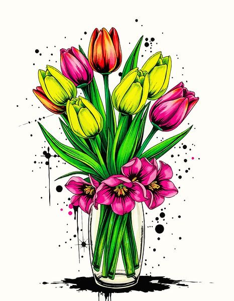 Holländische Tulpen in der Vase von MIROKKU
