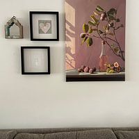 Klantfoto: Stilleven met vijgen in zachte kleuren van Japandi Art Studio, op canvas